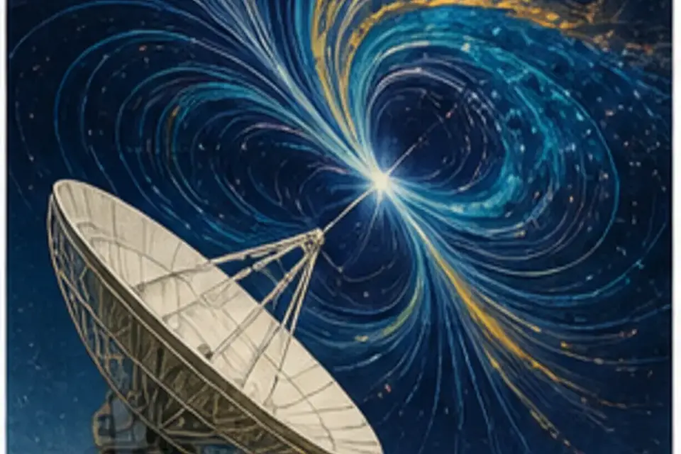 Original editorial illustration for How an Australian telescope mapped hidden cosmic magnetism. context view.